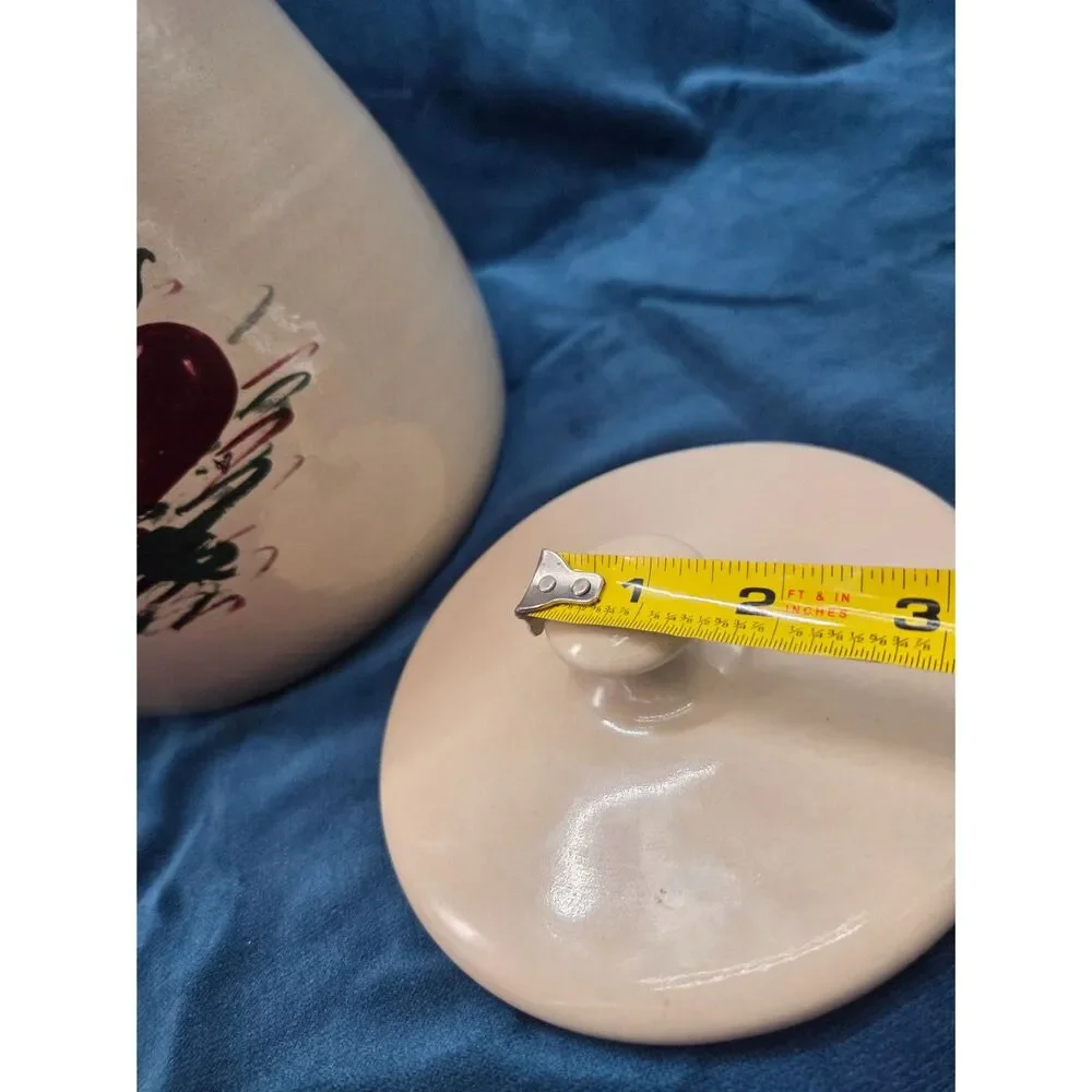 Casey Pottery Stoneware Spongeware and apple covered crock/canister